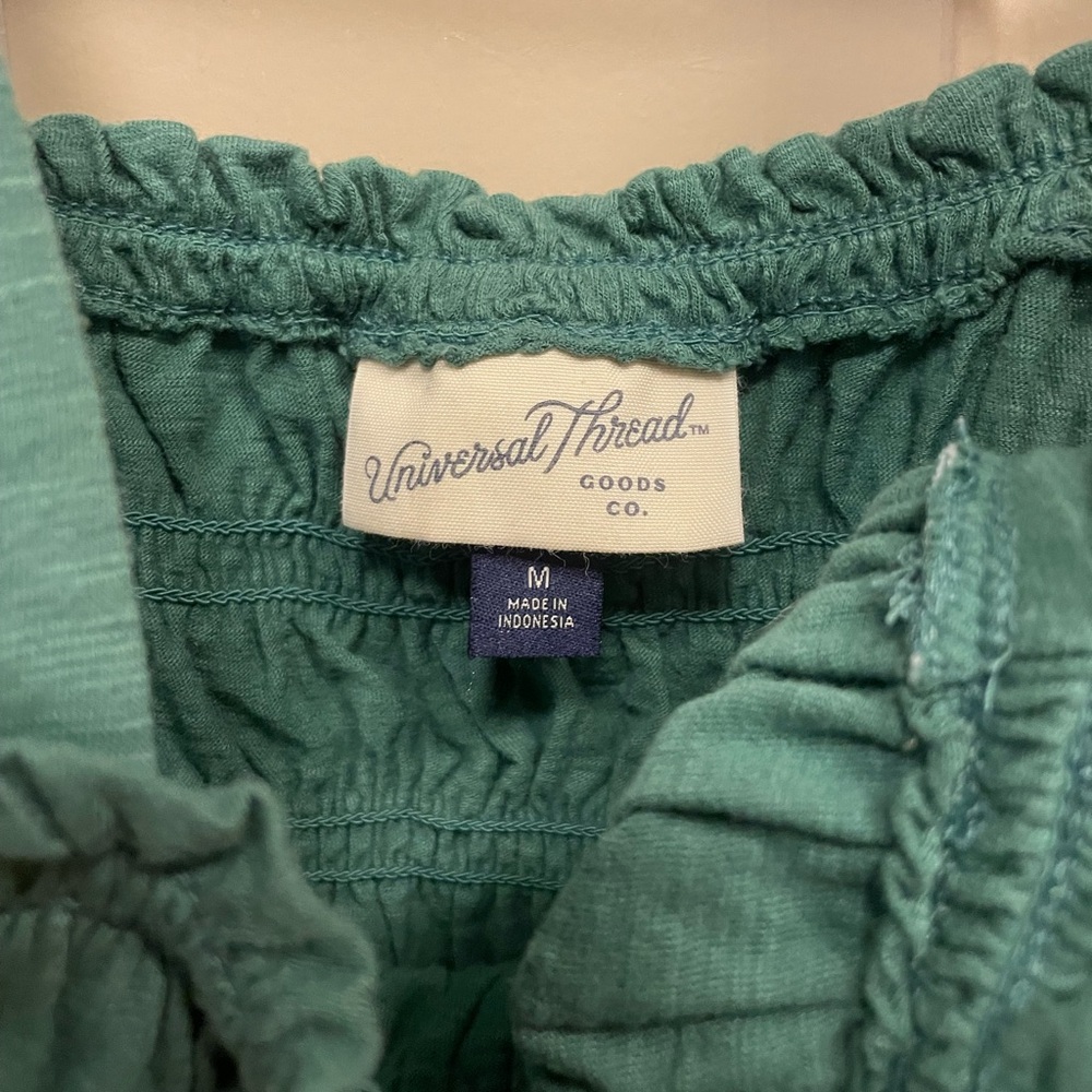Universal Thread Green Smocked Ruffle Tank Top - Picture 4 of 4